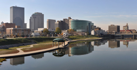 Obraz na płótnie Canvas A view of the skyline of Dayton, Ohio.
