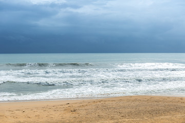 Fototapeta na wymiar Beach view before rain.
