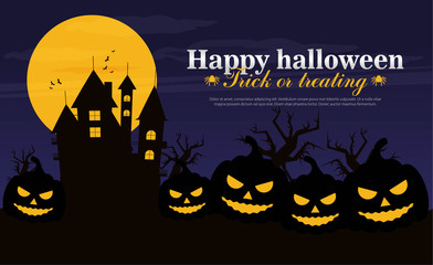 Halloween background flat design vector