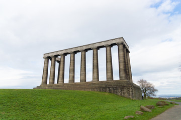 Fototapeta premium The unfinished National Monument, built to commemorate the soldiers of the Napoleonic Wars on Calton Hill, Edinburgh, Scotland, UK 
