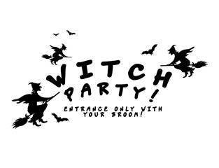 Witch Party invitation vector