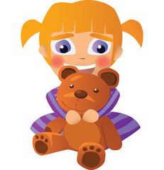 Girl holding teddy bear