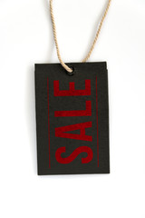 Word Sale on Tags. Isolated on White Background
