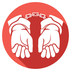 hands in handcuffs flat icon