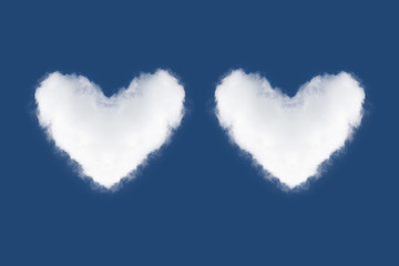 heart cloud in the blue sky.