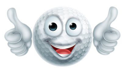 Cartoon Golf Ball Man Character