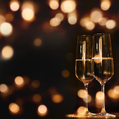 Two Champagne glasses for festive occasions