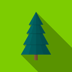 Fototapeta premium Abstract Christmas tree with long shadow on light green background