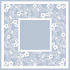 floral card with butterfly