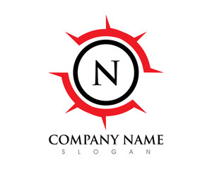 Fototapeta na wymiar Circle N Letter Logo