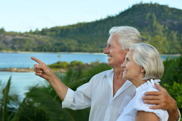 elderly couple rest at tropical beach © aletia2011