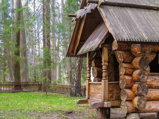 Small wooden lodge from the Russian fairy tales