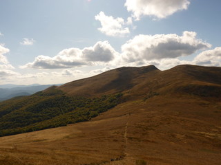 Piękny krajobraz górski. Bieszczady