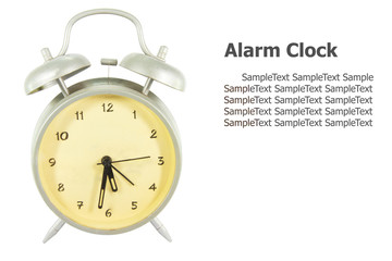 Alarm clock, isolated on the white background.