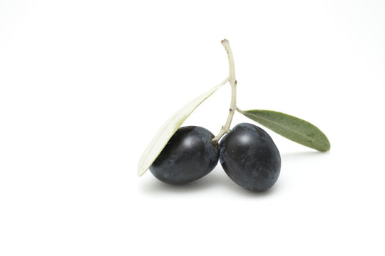 isolated black fresh olives 