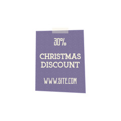 Christmas, and new year sale label, tag with a winter holiday symbols. Discount badge. Vector retro design