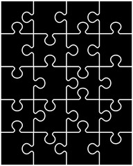 Fototapeta premium Vector illustration of black puzzle, separate parts