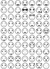 Line Emoticons / Emoji Vector Set