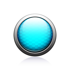 Round blue web button with pattern inside, vector illustration