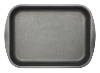 Square baking dish isolated on white background. Top view.