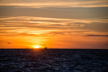 colorful sunrise over the lake