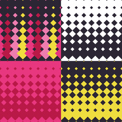 Set of 4 seamless vector backgrounds with abstract geometric pattern. Print. Repeating background. Cloth design, wallpaper.