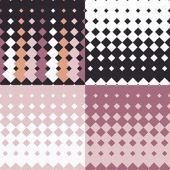 Set of 4 seamless vector backgrounds with abstract geometric pattern. Print. Repeating background. Cloth design, wallpaper.