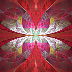 Abstract fractal background in red and pink colors