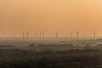 Obraz premium windmill park in nature, renewable energy park