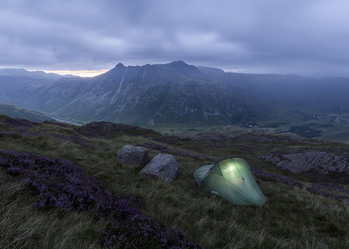 Wild Camping On Pike Of Blisco In The Lake District England