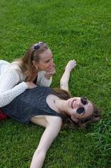 Two girlfriends enjoying time together