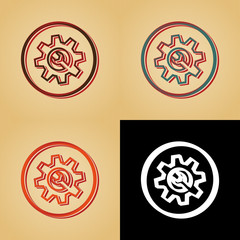 ikona w stylu retro © vempireart