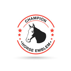 Vector horse emblem design. Logo silhouette of a horse's head on white background.