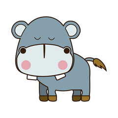hippopotamus cute animal icon image vector illustration design 