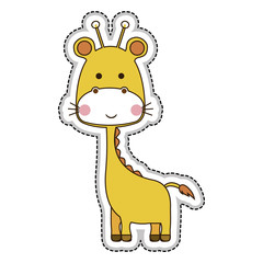 giraffe cute animal icon image vector illustration design 