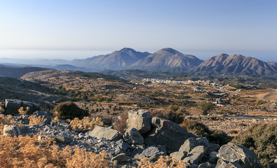 In the mountains of Crete, Anogia Village, Crete, Greece, landsc