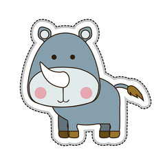 rhinoceros cute animal icon image vector illustration design 