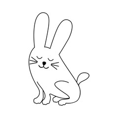 rabbit cute animal icon image vector illustration design 