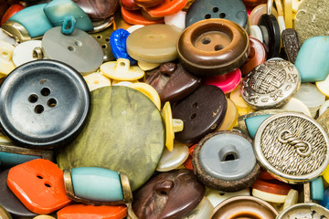 Old various sewing buttons