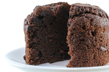 Chocolate With Chocolate Chips Muffin On White Background