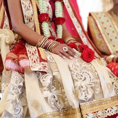 Amazing hindu wedding ceremony. Details of traditional indian wedding.