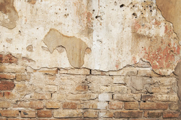 Old painted brick wall background texture