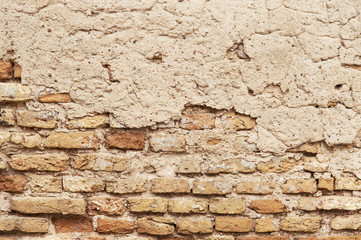 Old painted brick wall background texture