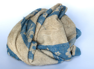 old towel on isolated