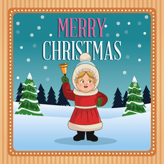 Singing cartoon inside frame icon. Christmas season card decoration and celebration theme. Colorful design. Vector illustration