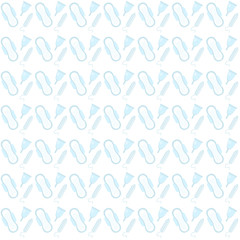Menstruation, feminine hygiene seamless pattern. Pads, pantyliners, tampons seamless texture. Female hygiene products background. Women's hut wallpaper. Vector illustration.