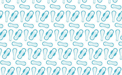 Menstruation, feminine hygiene seamless pattern. Pads, pantyliners, tampons seamless texture. Female hygiene products background. Women's hut wallpaper. Vector illustration.