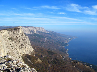 Fototapeta na wymiar cliff of south coast of Crimea at ukraine