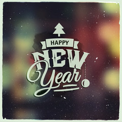 Fototapeta premium Happy New Year. Creative graphic message for winter design