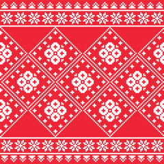 Ukrainian, Eastern European folk art embroidery pattern or print 